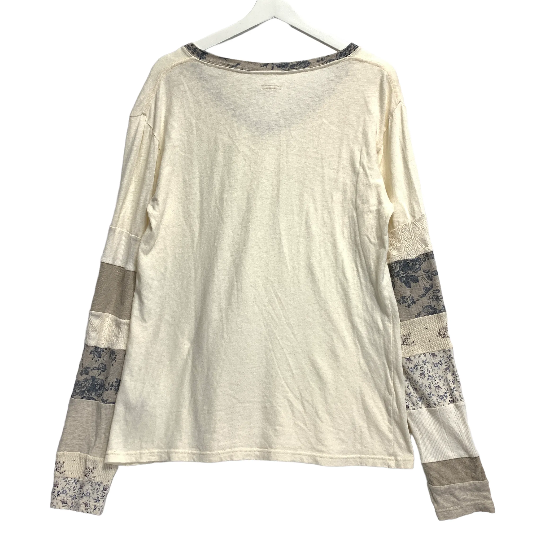 [2] Kapital Patchwork Sleeve V Neck L/S T Shirt Tee