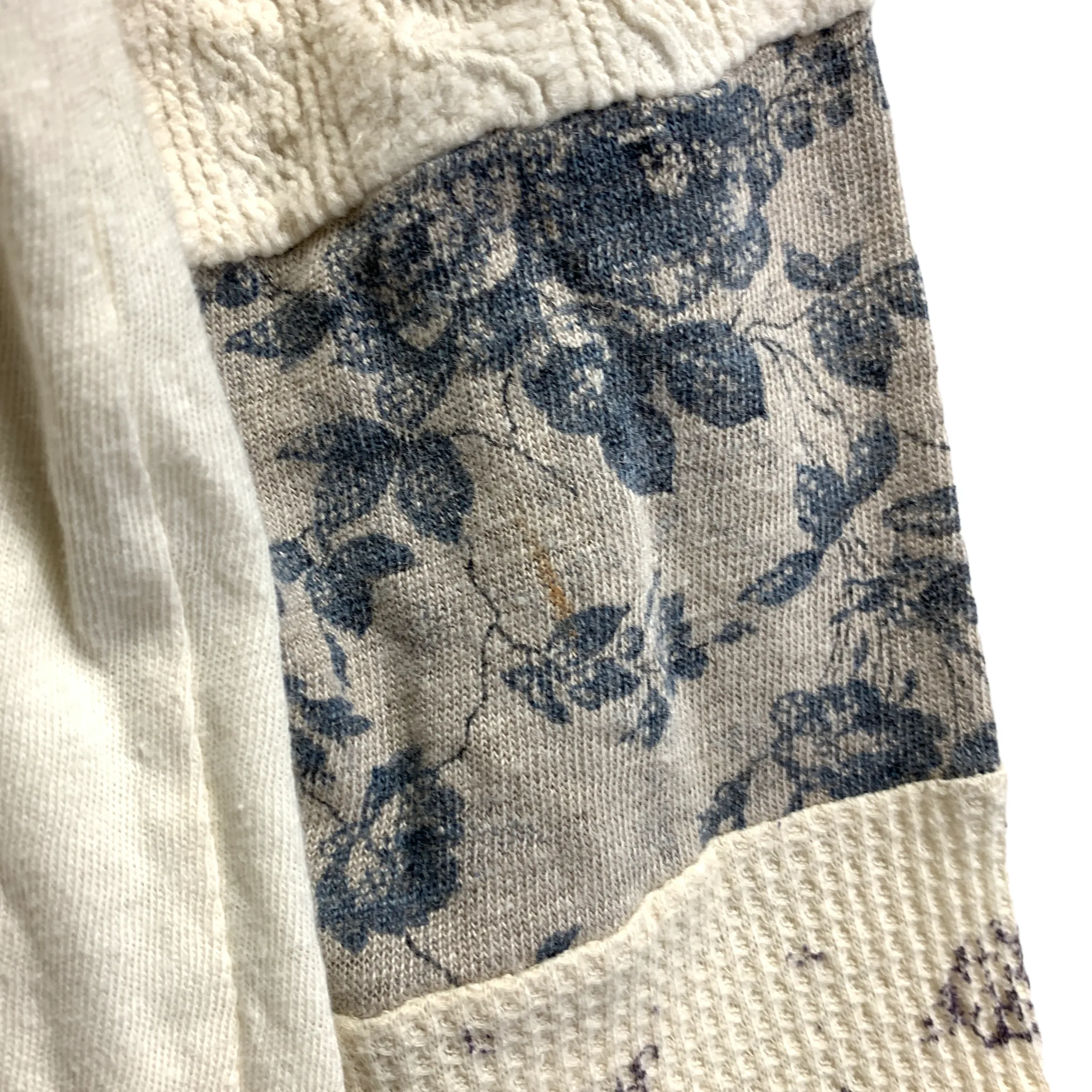 [2] Kapital Patchwork Sleeve V Neck L/S T Shirt Tee