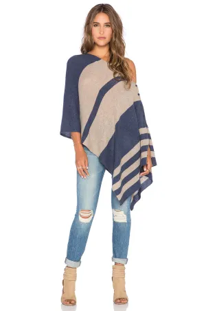 27 Miles Malibu Chumash Stripe Cashmere Poncho | Night/Oatmeal | One Size