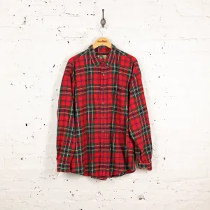 90s Tartan Check Shirt - Red - XL