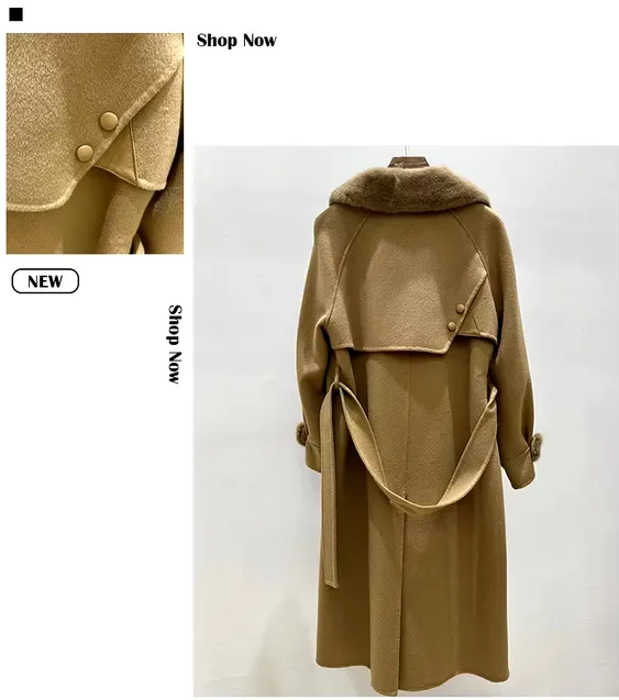 Alisha | Cashmere Wool Coat with Fox Fur