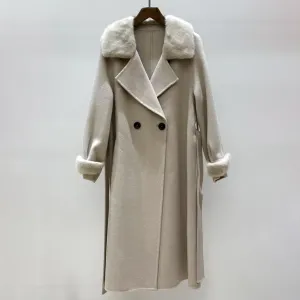 Alisha | Cashmere Wool Coat with Fox Fur