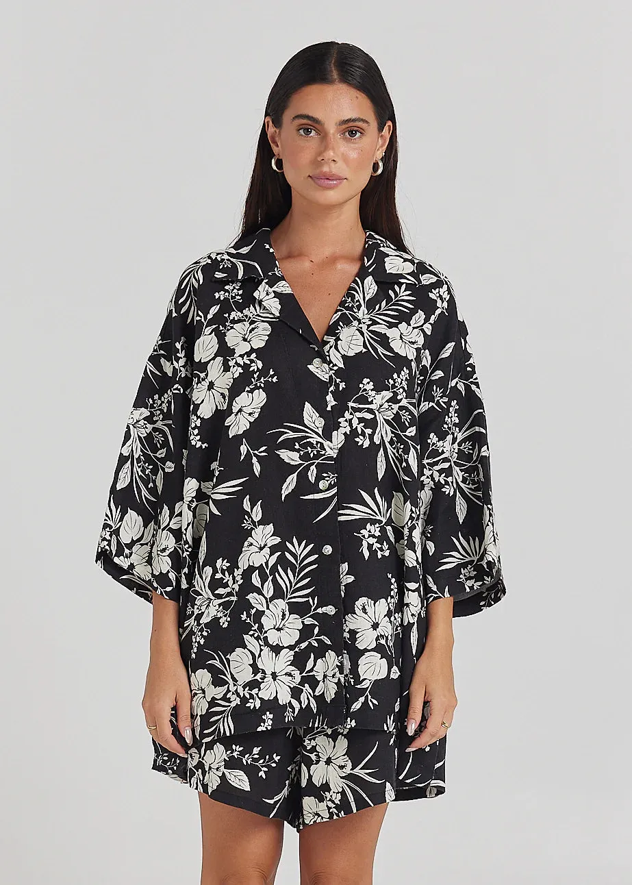 Aloha Over Shirt Black