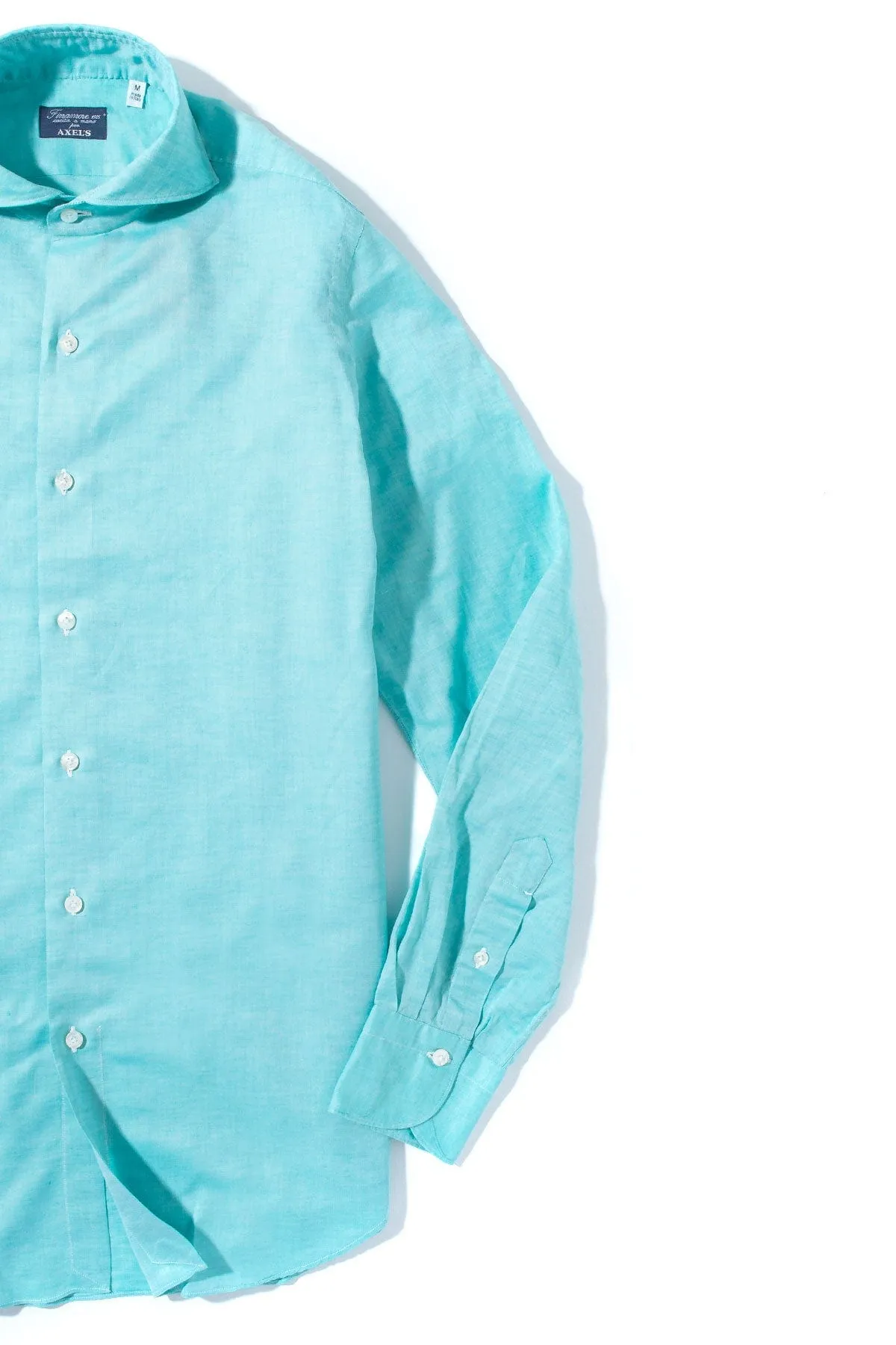 Andorra Carlo Riva Cotton Linen Shirt In Green