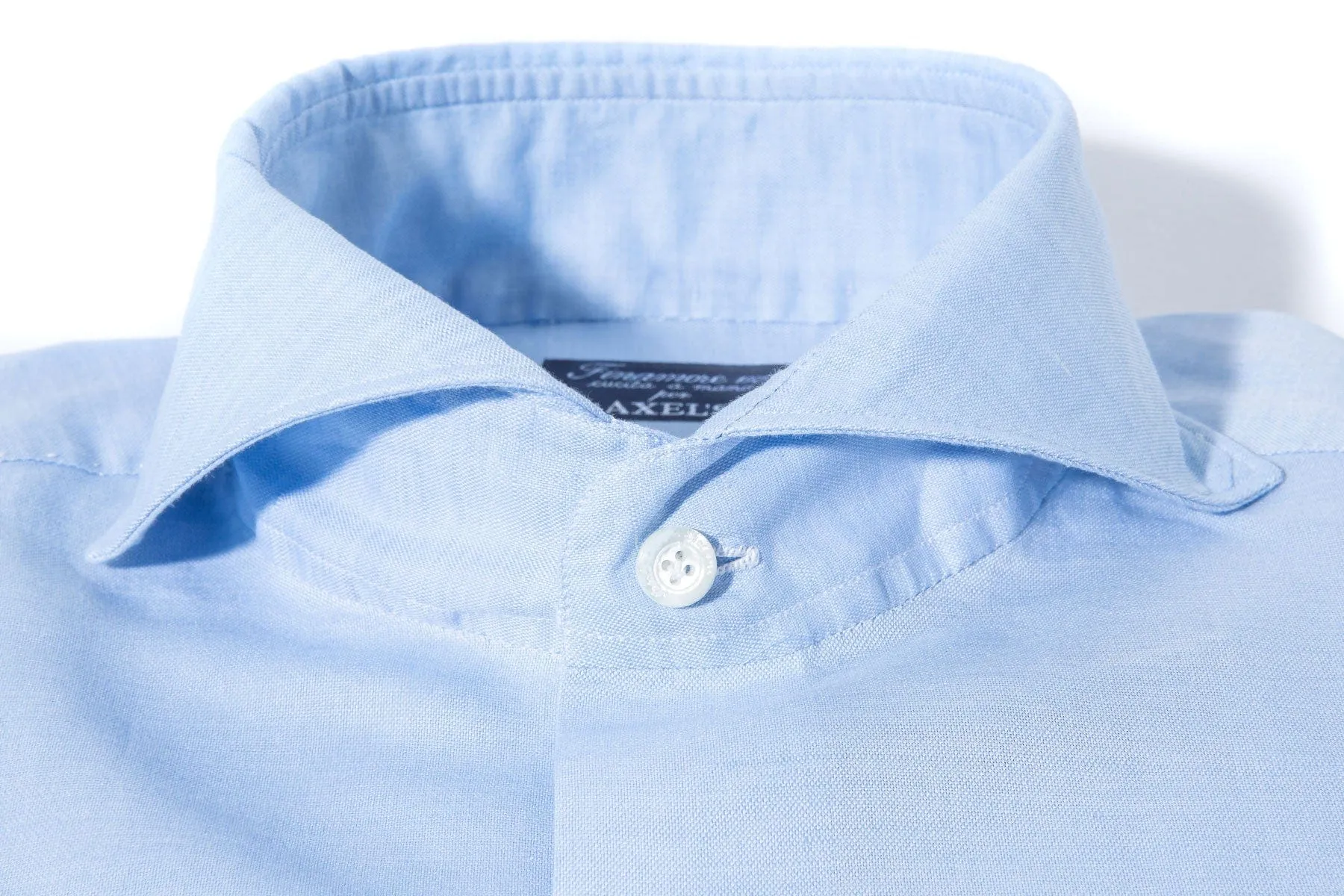 Andorra Carlo Riva Cotton Linen Shirt In Sky Blue