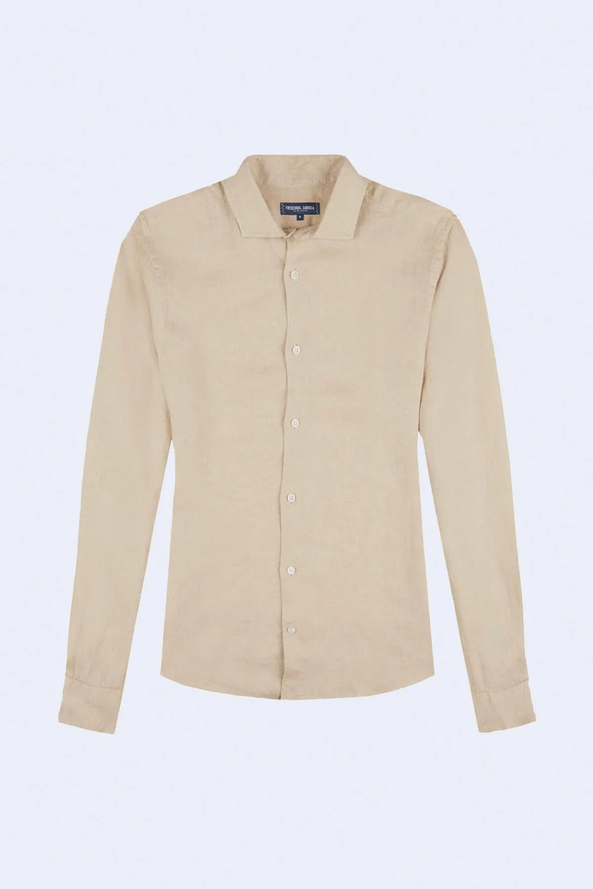 Antonio Linen Long Sleeve Shirt in Sand Dune