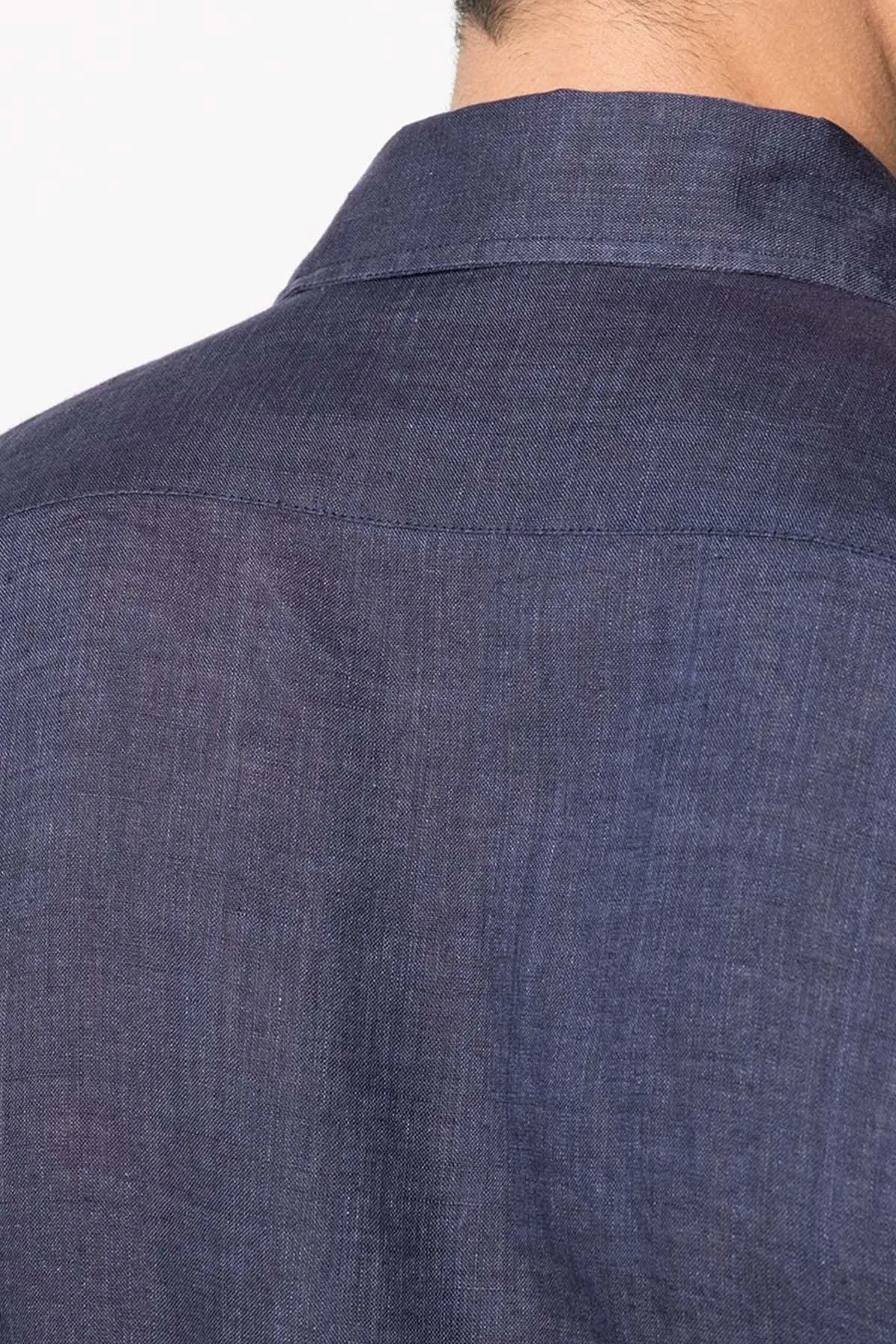 Antonio Linen Shirt in Midnight Blue