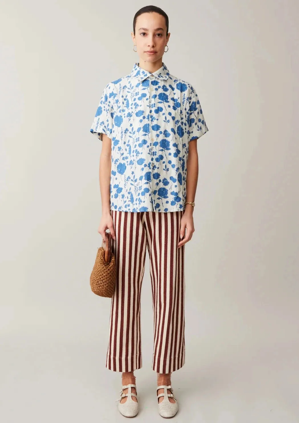 April Top, Floating Floral Linen
