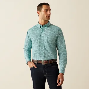 Ariat Canyon Classic Fit Mint Diamond Print Button-Down Shirt for Men