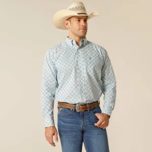 Ariat Eamon Blue Geometric Print Classic Fit Button-Down Shirt for Men