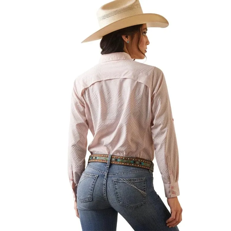 Ariat Shirt Womens Venttek Coral Blush Check