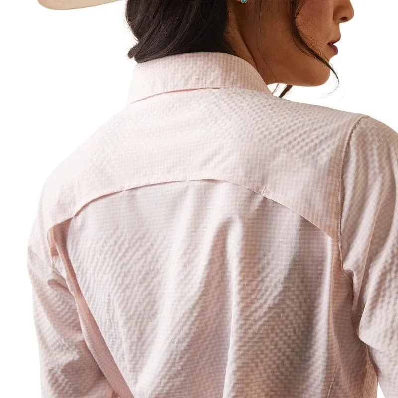 Ariat Shirt Womens Venttek Coral Blush Check