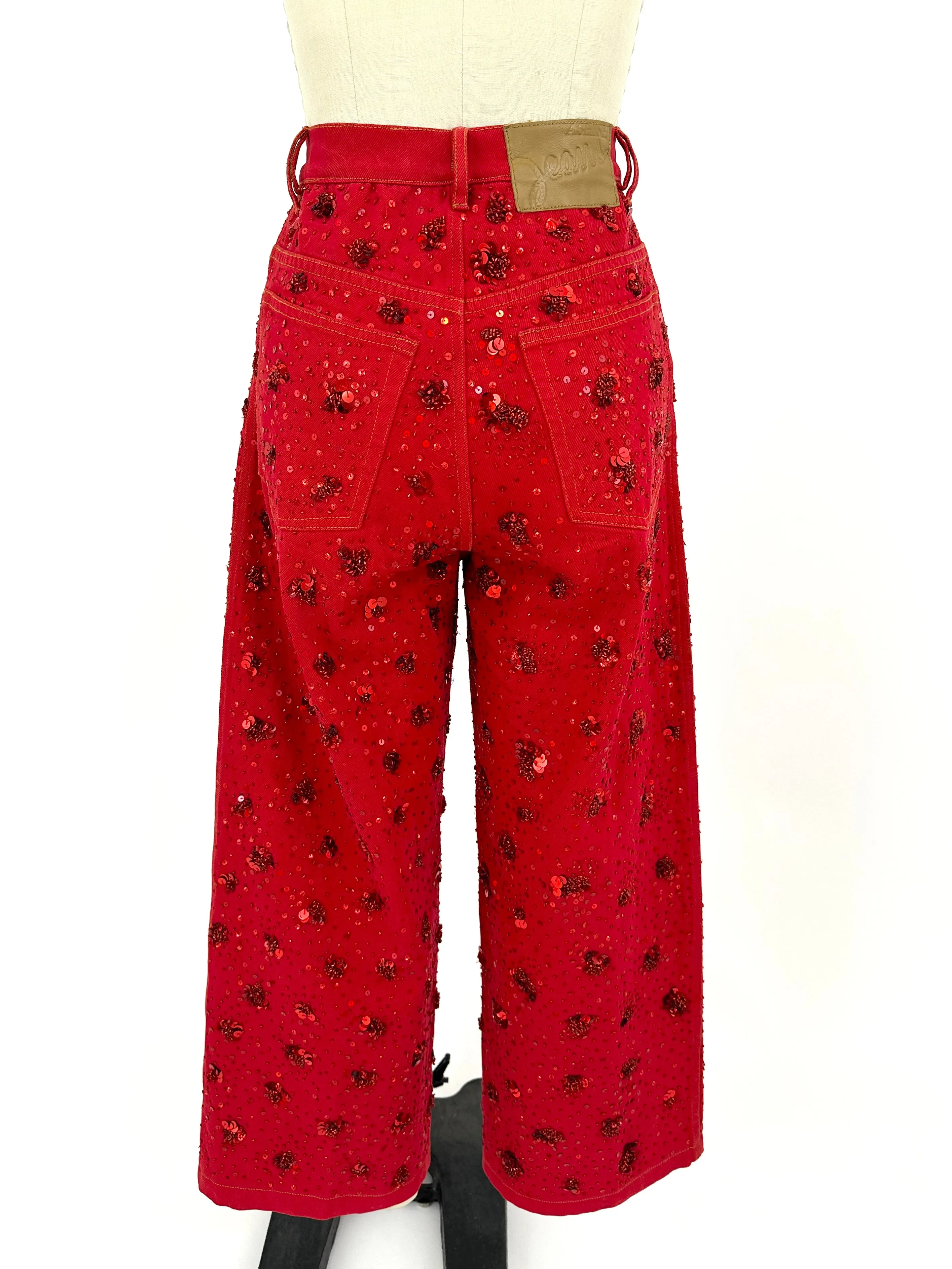 Ashish Red Denim Sequin Set