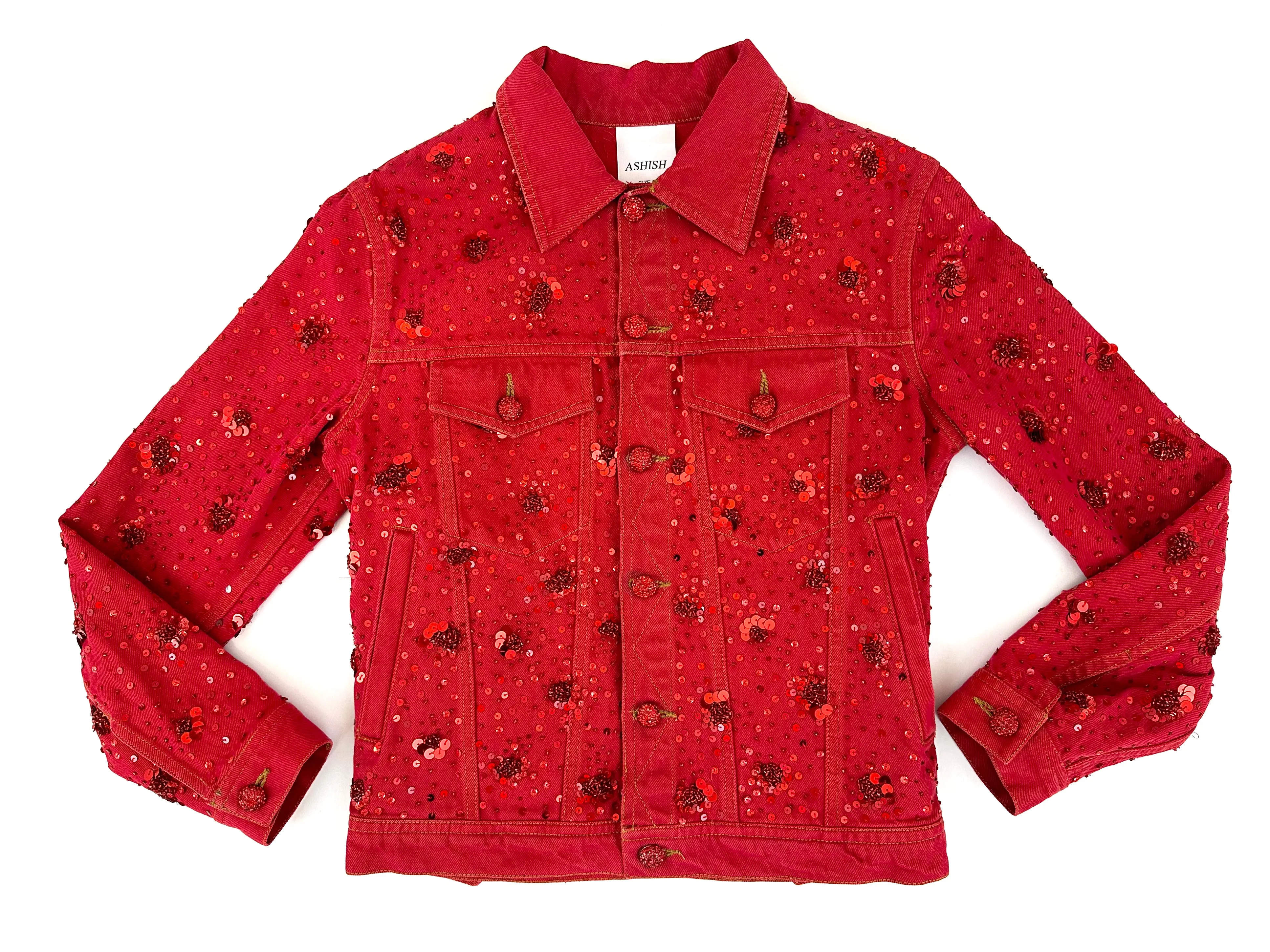 Ashish Red Denim Sequin Set
