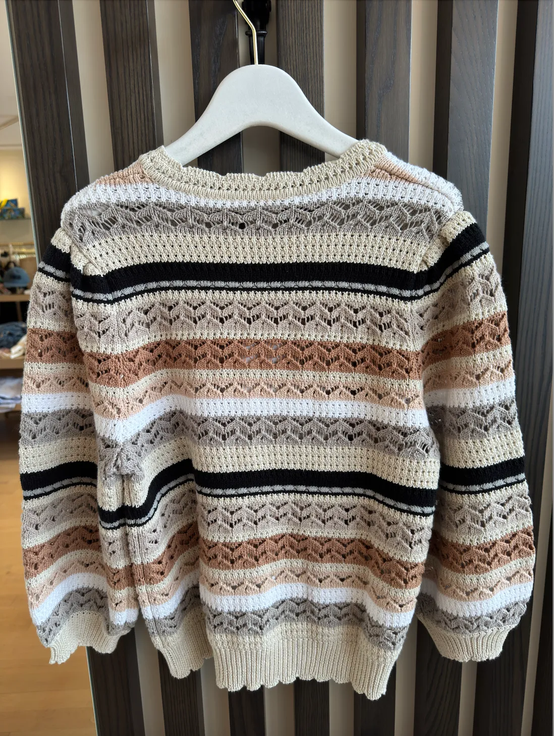 AUTUMN CASHMERE MULTI STITCH PUFF SLEEVE CREW