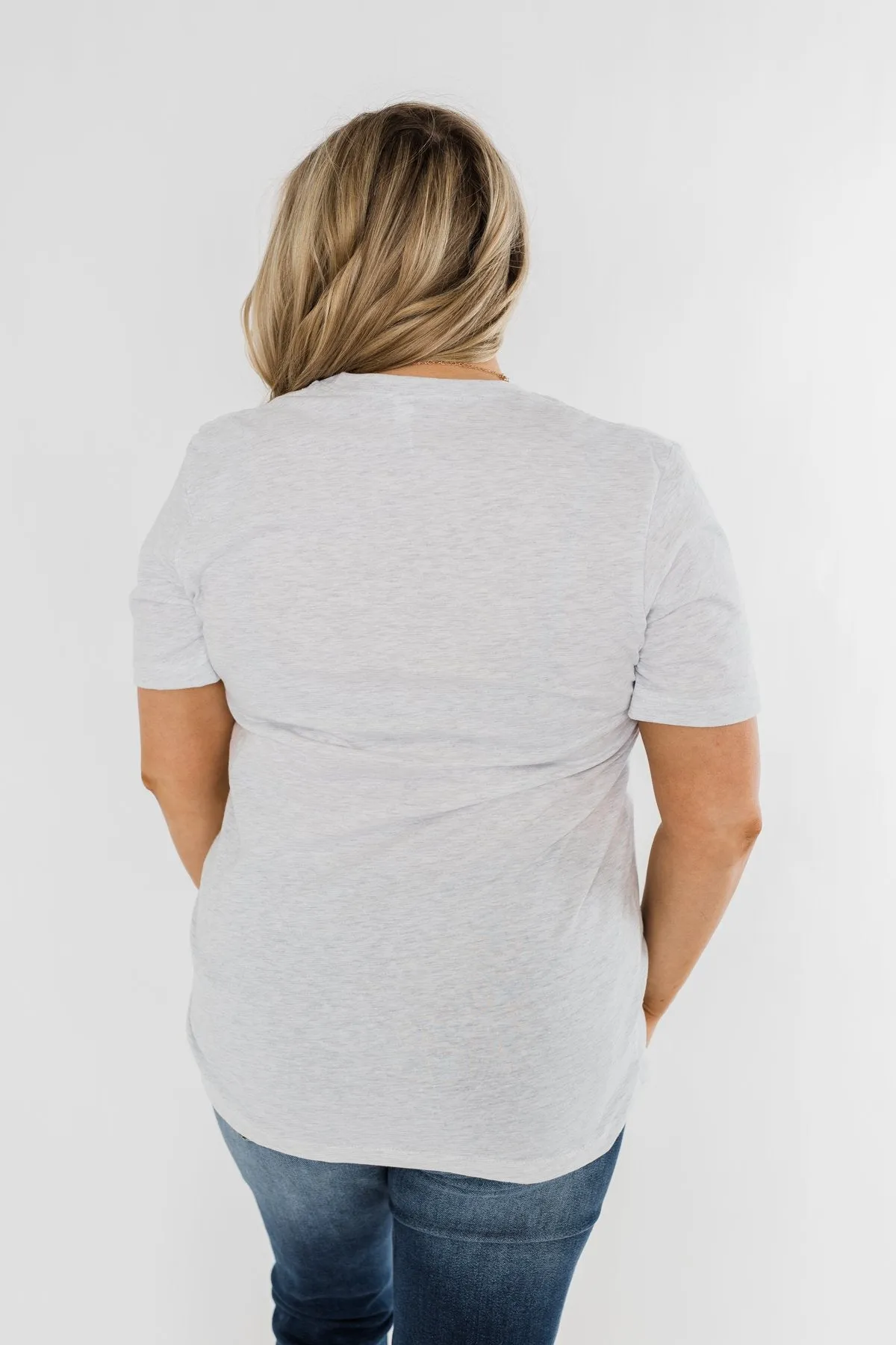 Be Kind With A Heart Graphic Tee- Heather Grey