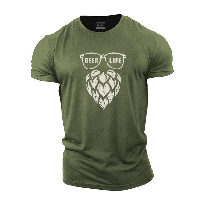 Beer Life Graphic Men's Cotton T-Shirt