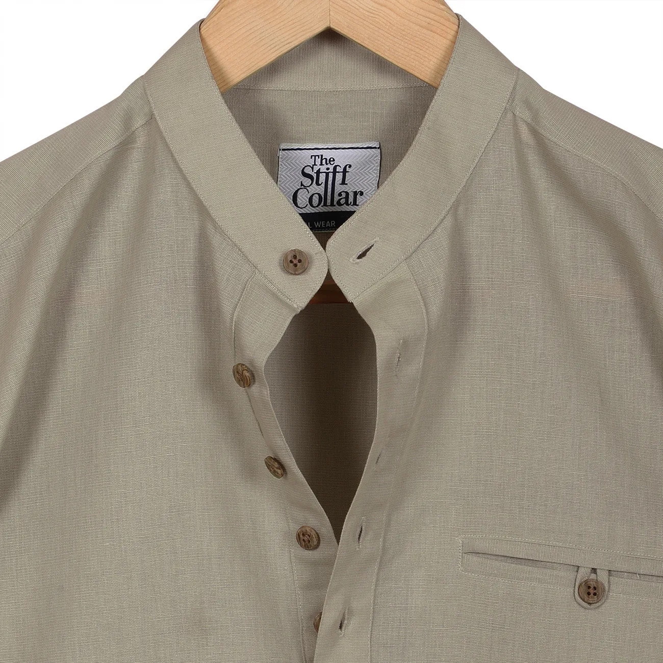 Beige Rolled-up Sleeve Short Kurta