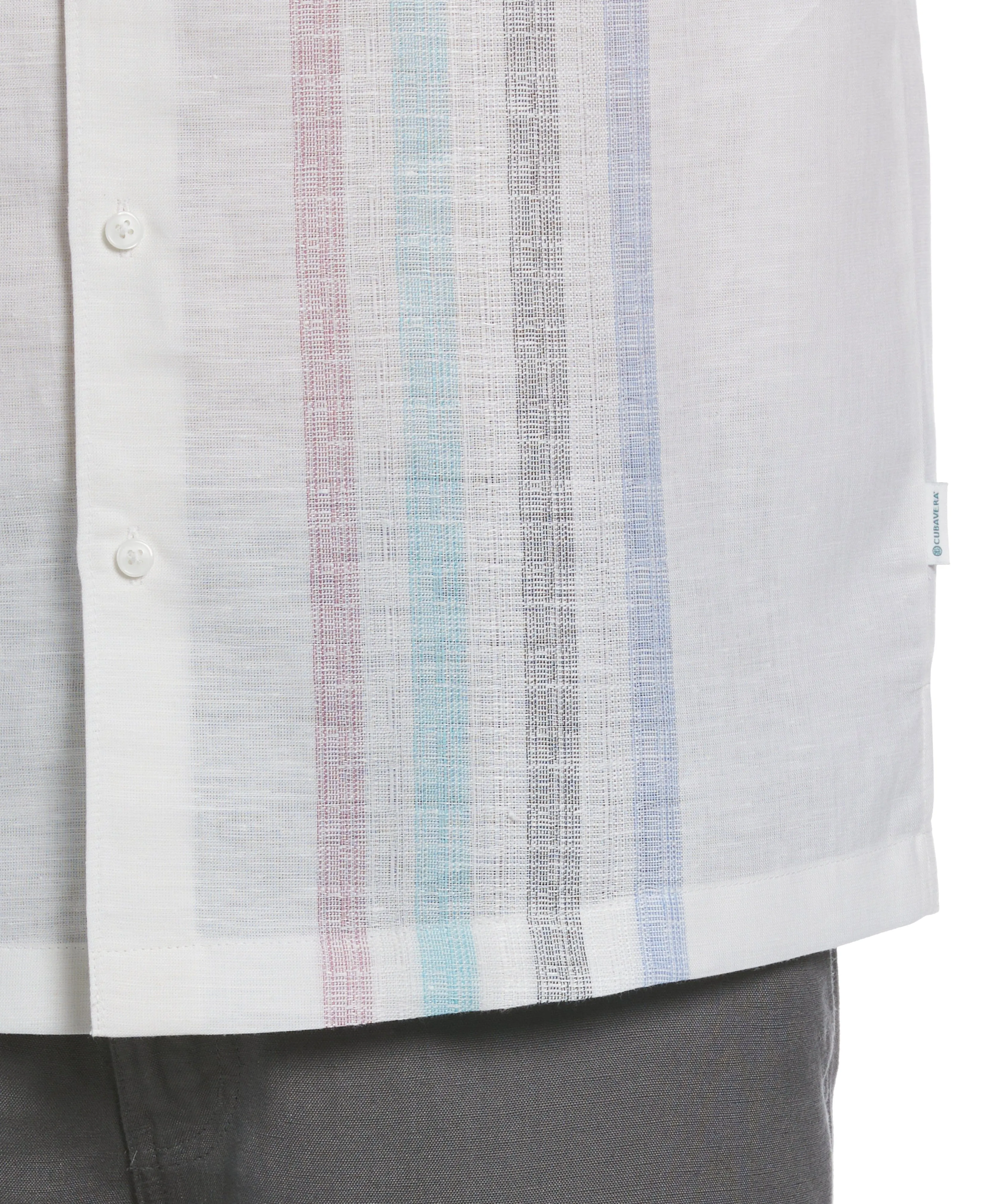 Big & Tall Linen Blend Yarn Dye Panel Shirt