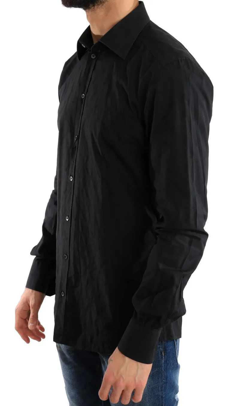 Black Dress GOLD Slim Fit Cotton Shirt