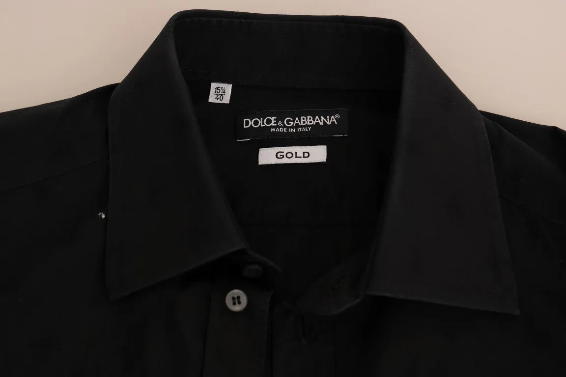 Black Dress GOLD Slim Fit Cotton Shirt