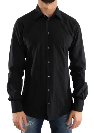 Black Dress GOLD Slim Fit Cotton Shirt