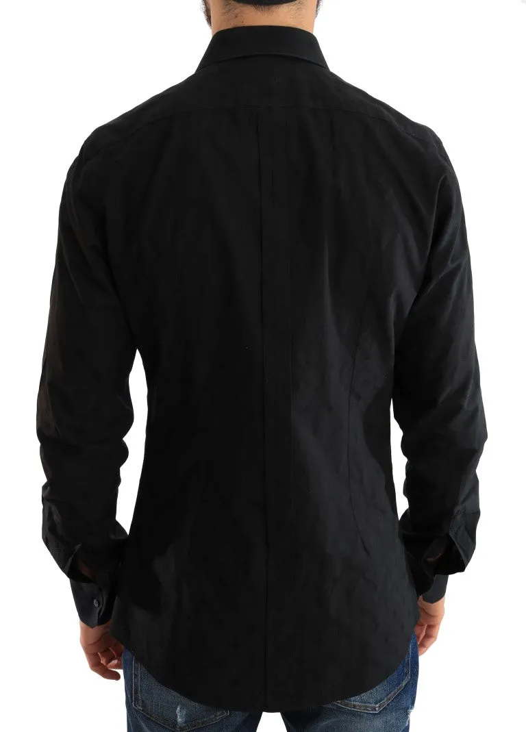 Black Dress GOLD Slim Fit Cotton Shirt