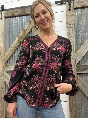 Black Embroidered Blouse
