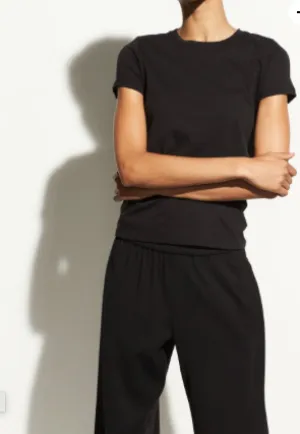 Black Essential Pima Cotton Crew Neck Tee