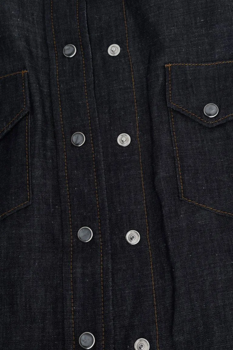 Blue Cotton Denim Shirt