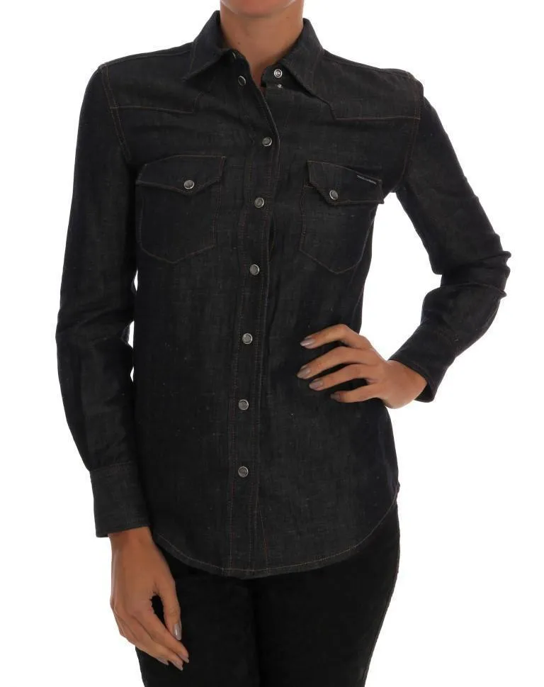 Blue Cotton Denim Shirt