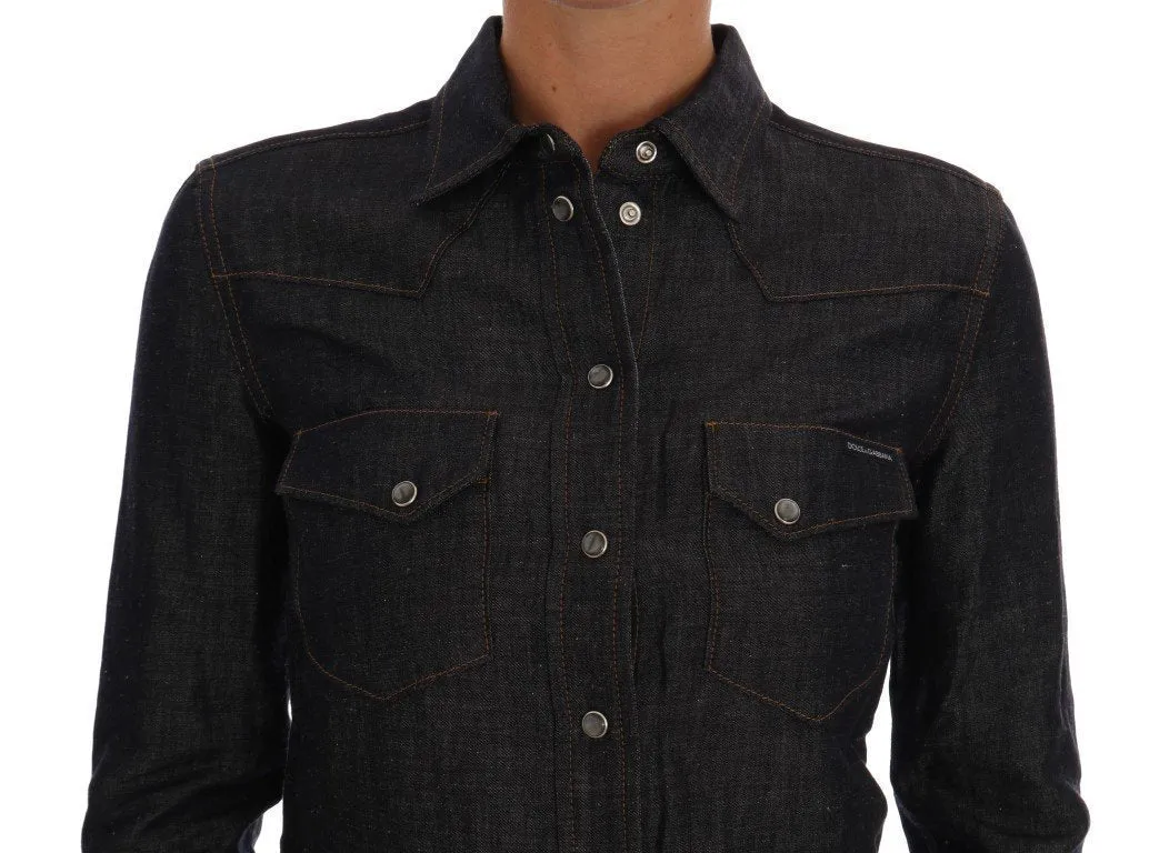 Blue Cotton Denim Shirt