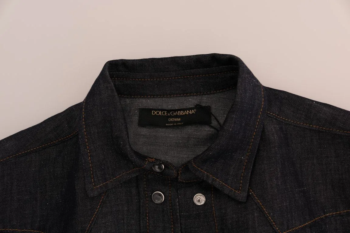 Blue Cotton Denim Shirt