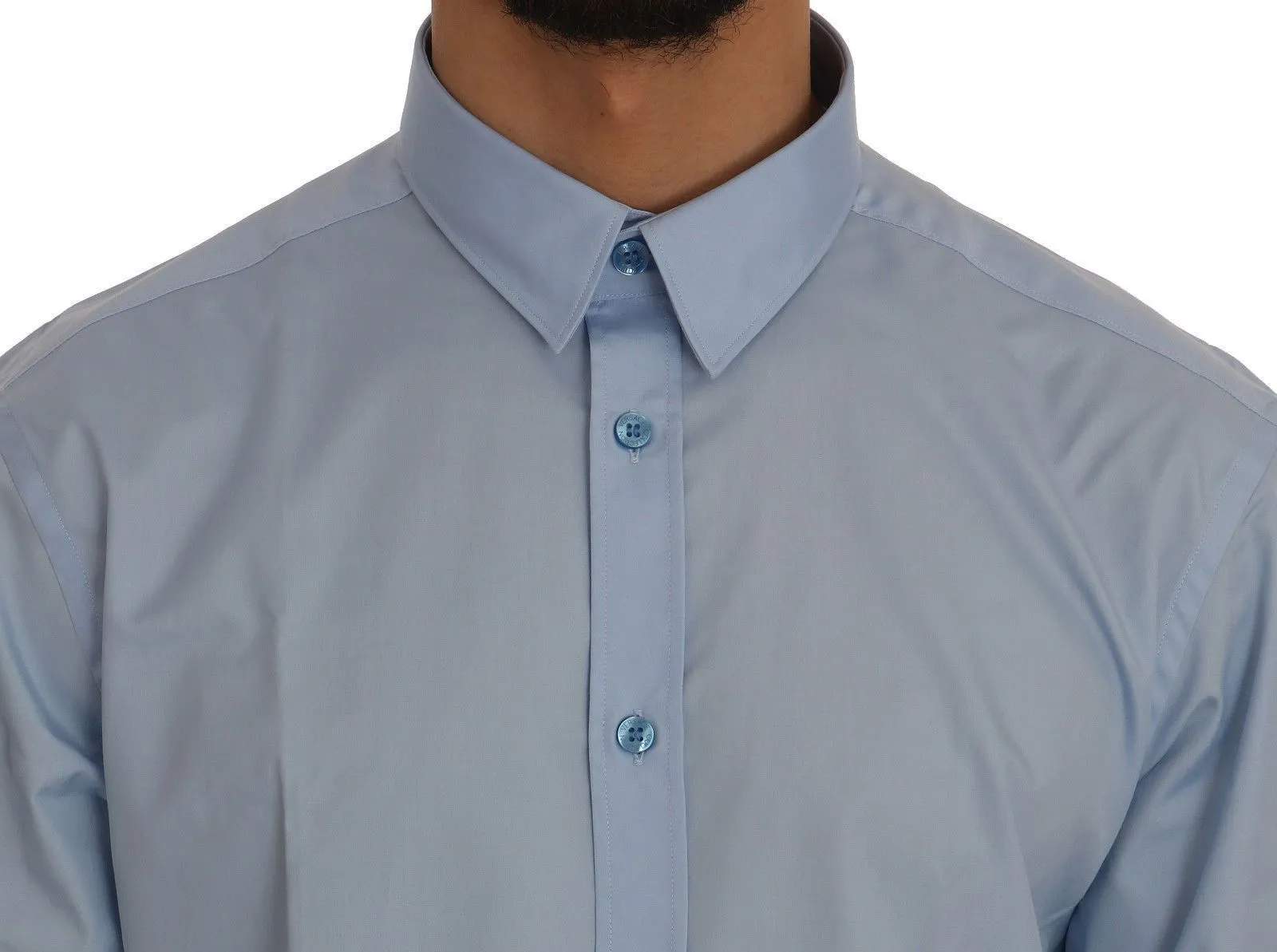 Blue Cotton Dress Shirt Trend Slim Fit