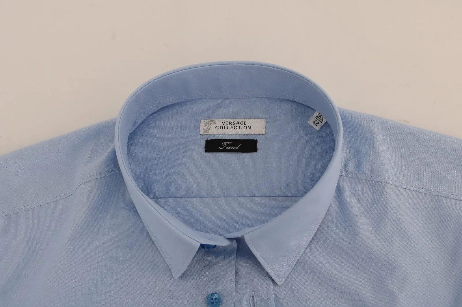 Blue Cotton Dress Shirt Trend Slim Fit