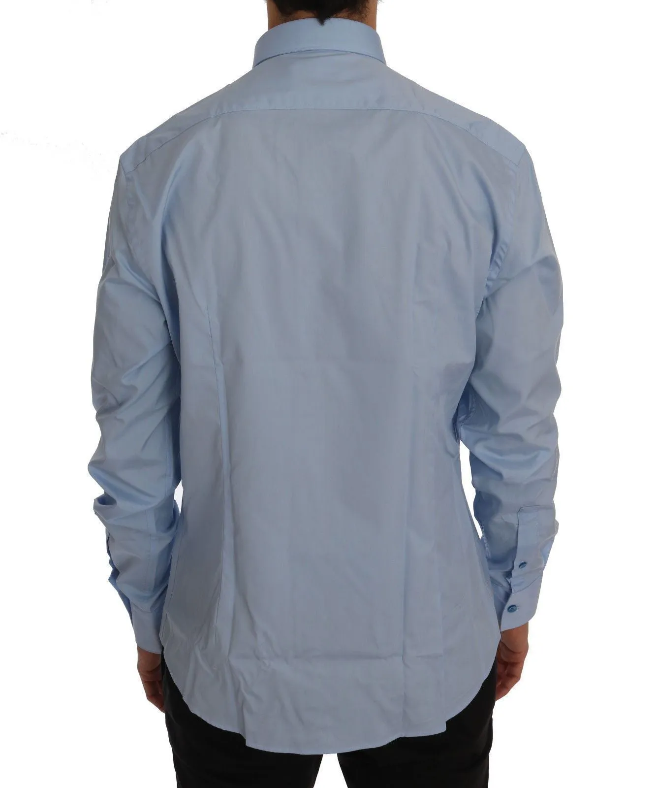 Blue Cotton Dress Shirt Trend Slim Fit