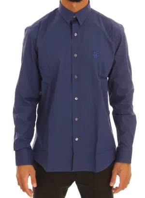Blue Stretch Slim Fit Dress Shirt