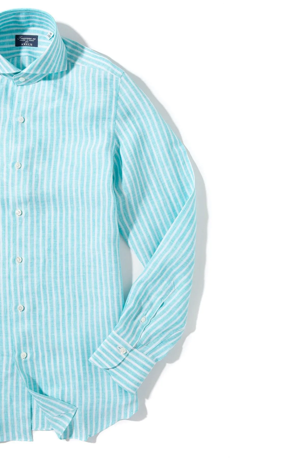 Bonobo Linen Washed Bengal Stripe In Turquoise