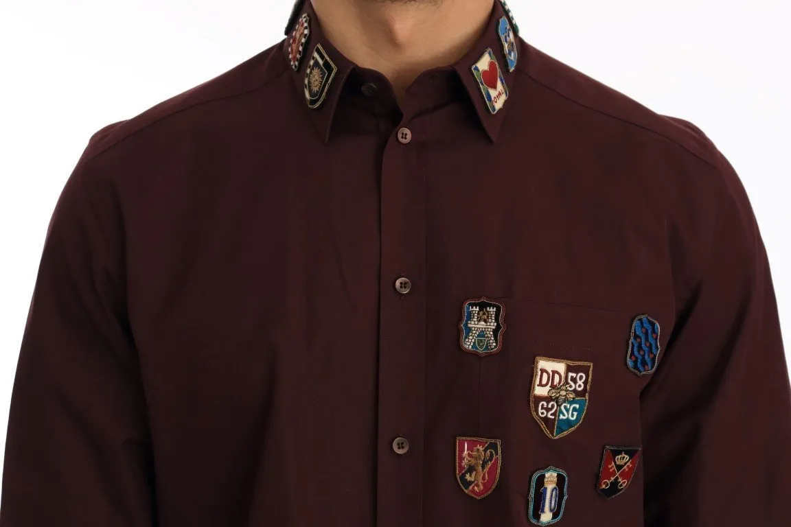 Bordeaux Cotton Slim Fit Shirt