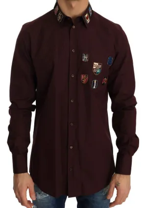 Bordeaux Cotton Slim Fit Shirt