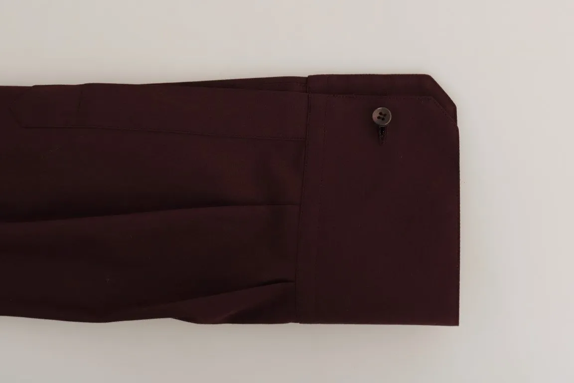 Bordeaux Cotton Slim Fit Shirt