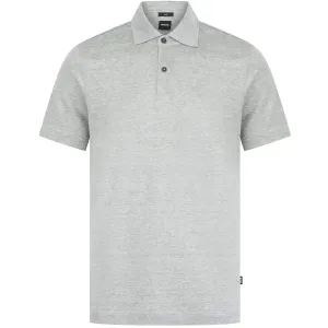 BOSS PRESS 54 TWO-TONE LINEN POLO SHIRT