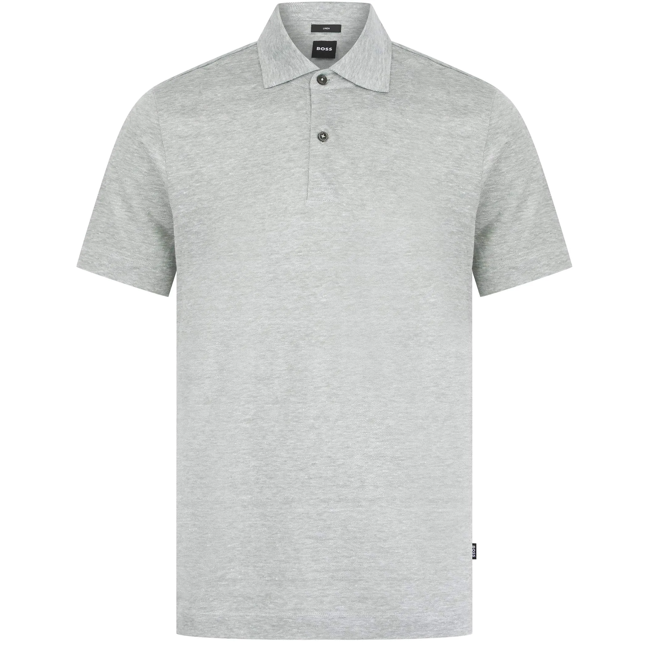 BOSS PRESS 54 TWO-TONE LINEN POLO SHIRT