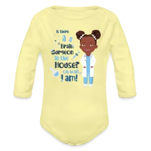 Brain Surgeon Organic Long Sleeve Baby Bodysuit