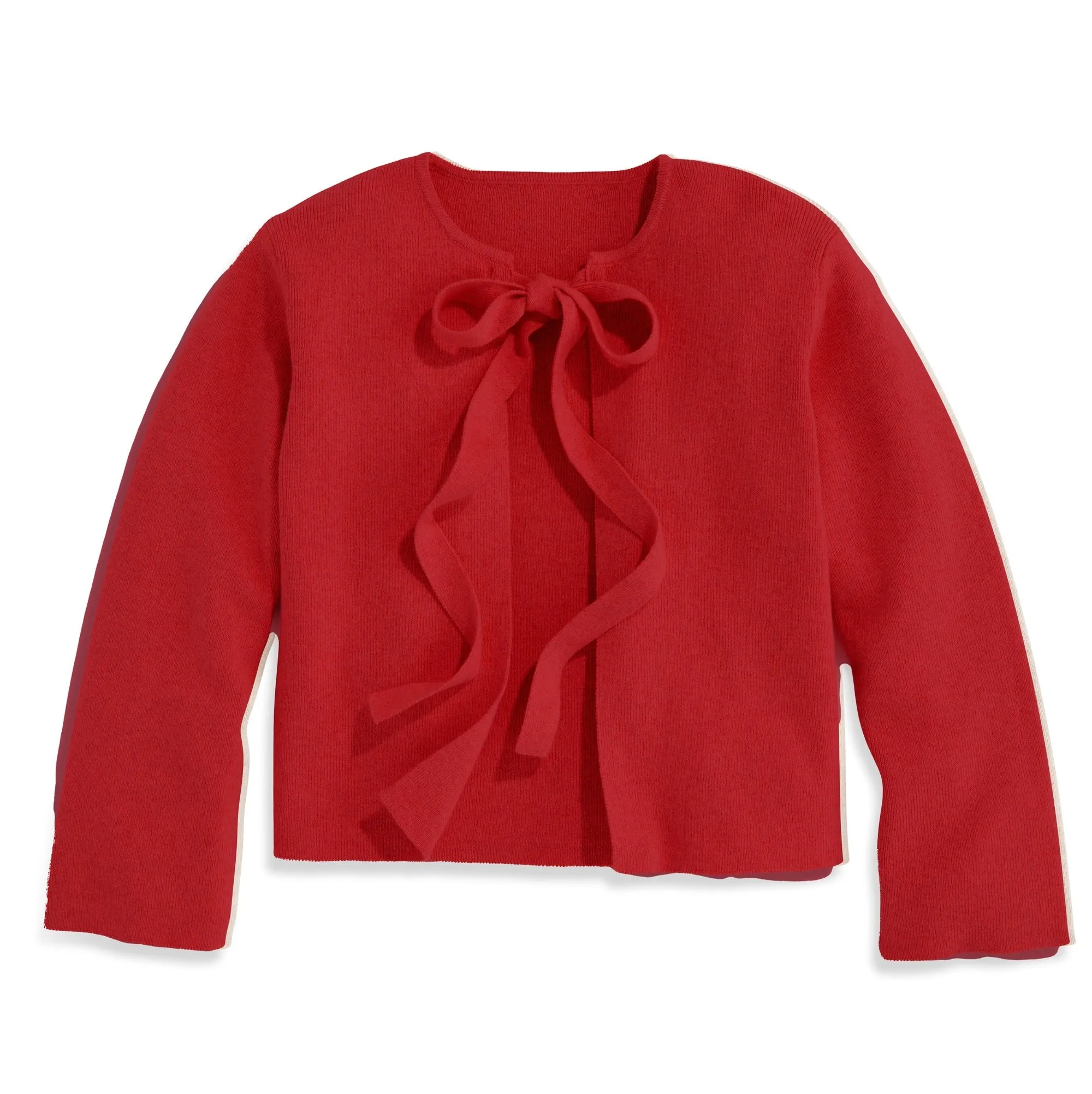 Cashmere Blend Tie Front Cardigan -- Scarlet O'Hara