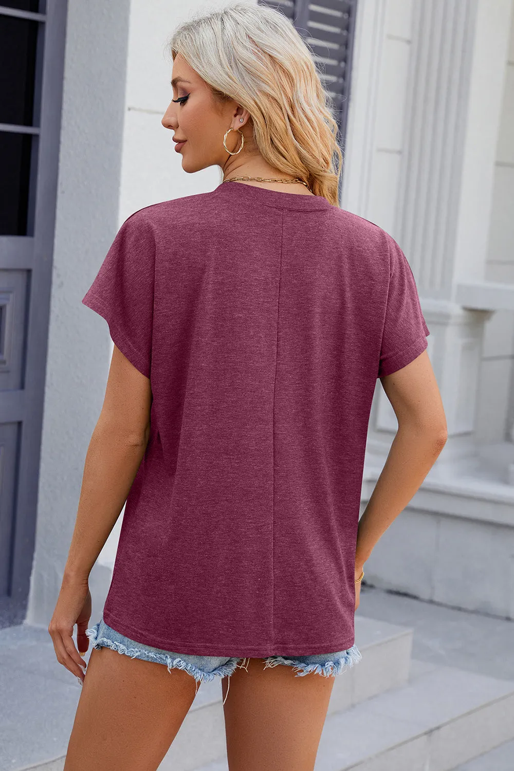 Cece V-Neck Short Sleeve T-Shirt