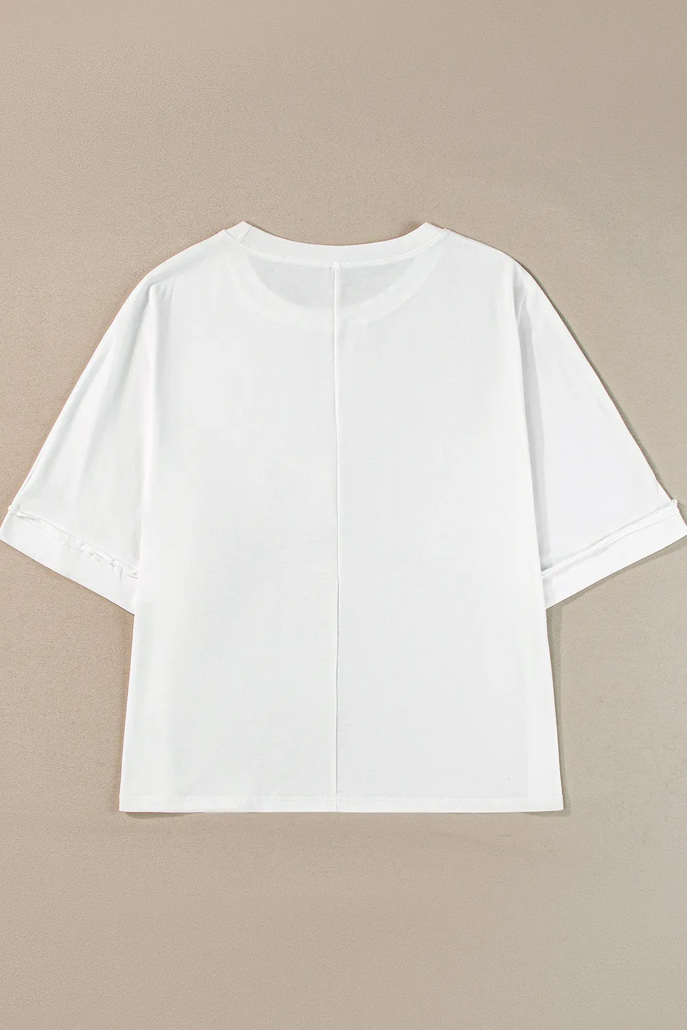 Chenille Patched Crew Neck T Shirt
