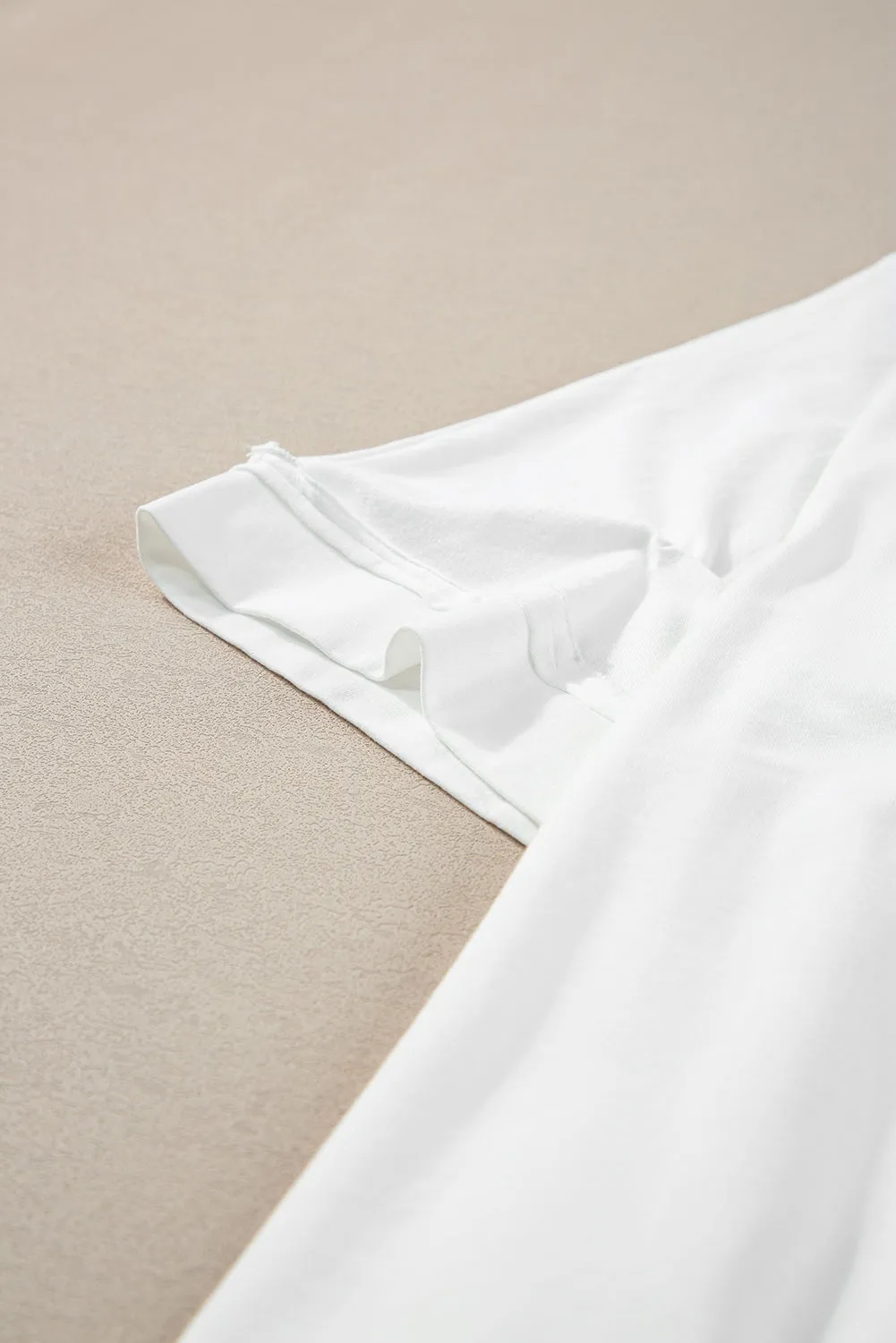 Chenille Patched Crew Neck T Shirt