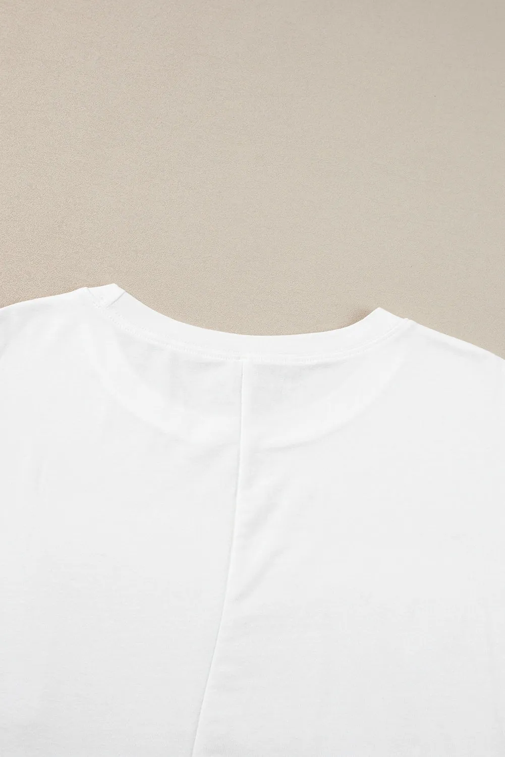 Chenille Patched Crew Neck T Shirt