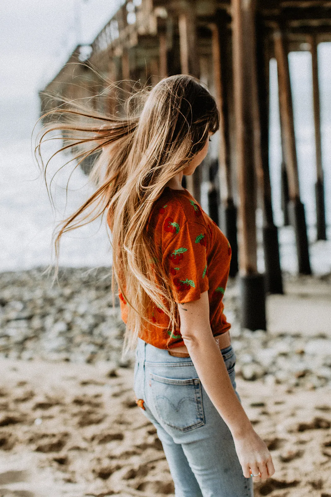 CHERRIES LINEN TEE | TERRACOTTA